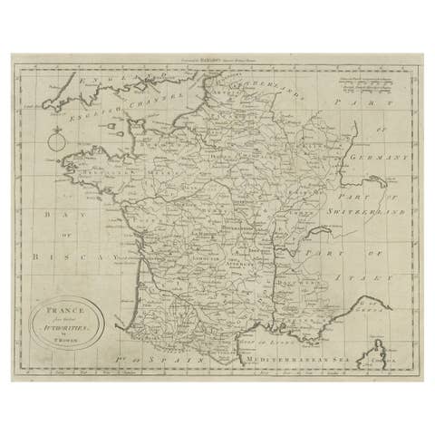 Antique Map of France by Bowen, c.1790