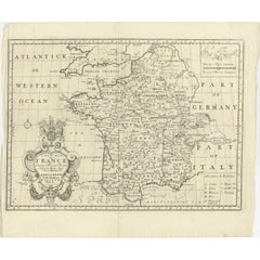 Antique Map of France by British Mapmaker Wells, c.1710