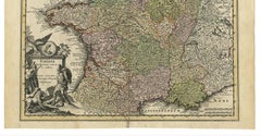 Original High Detailed Antique Map of France by C. Weigel, 1719