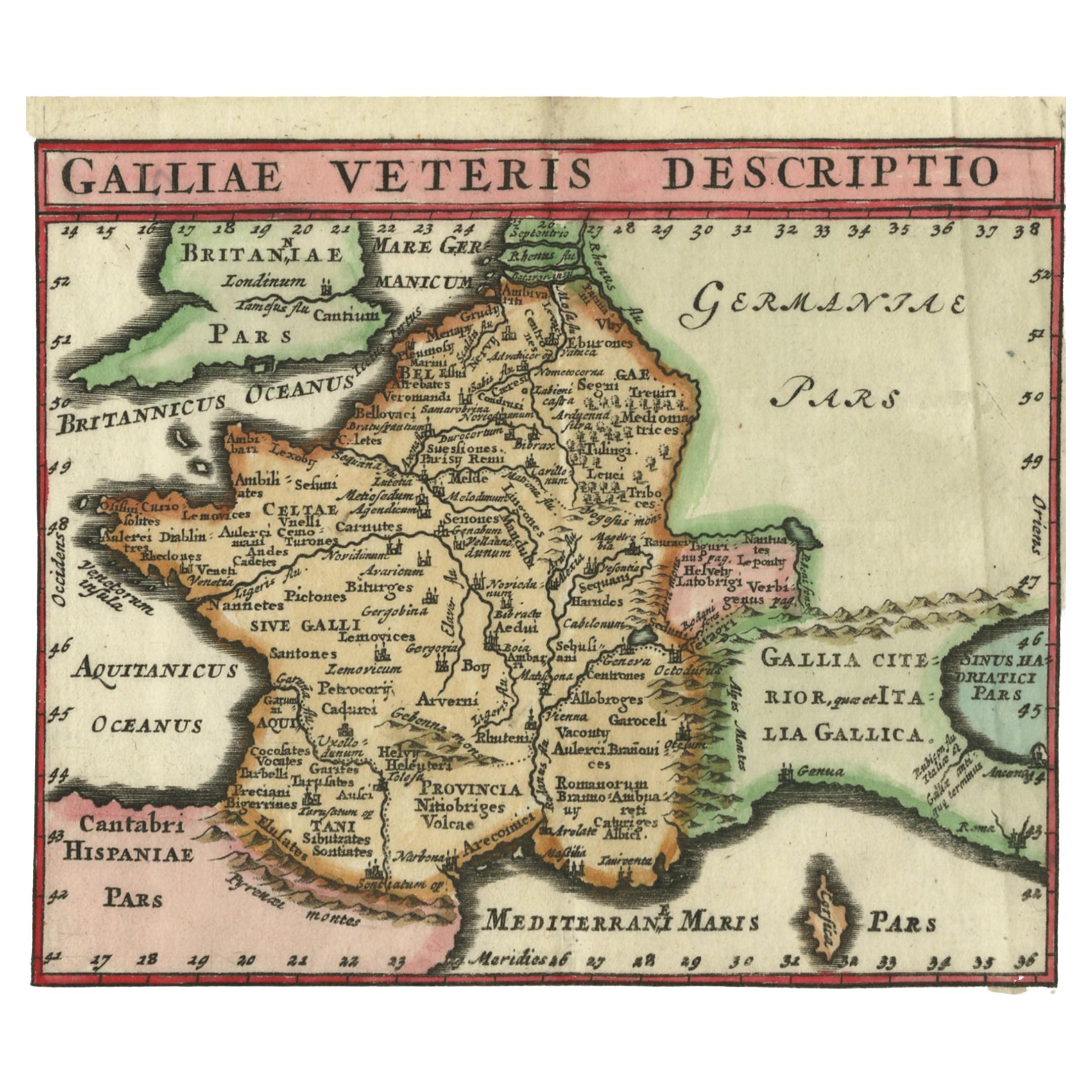 Antike französische Karte von Frankreich von Cluver, 1685