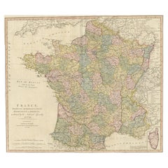 Antique Map of France by Faden, 1792
