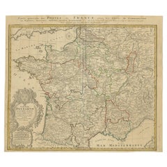 Antique Map of France by Homann Heirs, c.1745