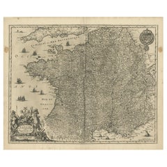 Antique Map of France by Janssonius, 1657