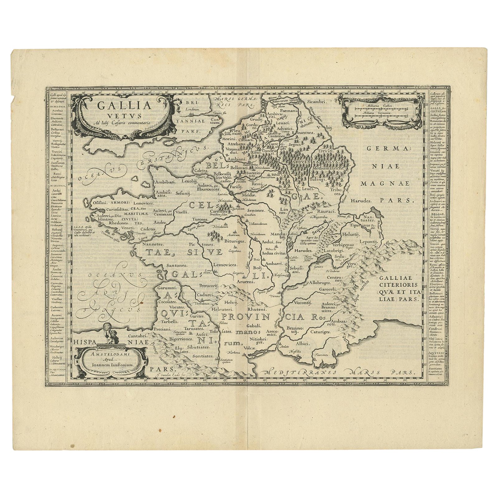 Carte ancienne de France par Janssonius, vers 1650