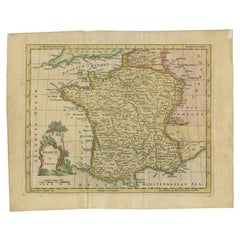 Antique Map of France by Kitchin, c.1770