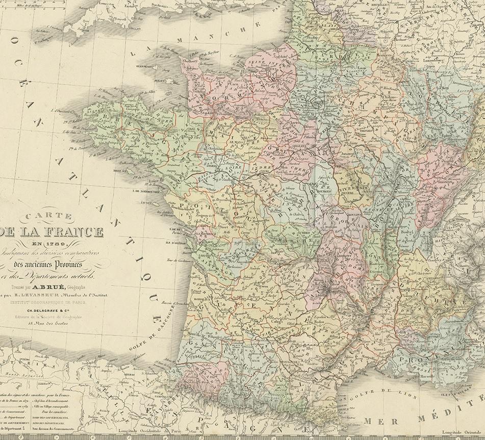 Antique Map of France by Levasseur '1875' In Good Condition In Langweer, NL