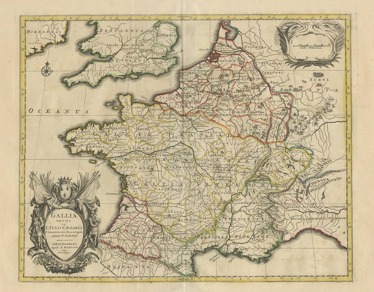 Antique Map of France by Mortier 'c.1710'