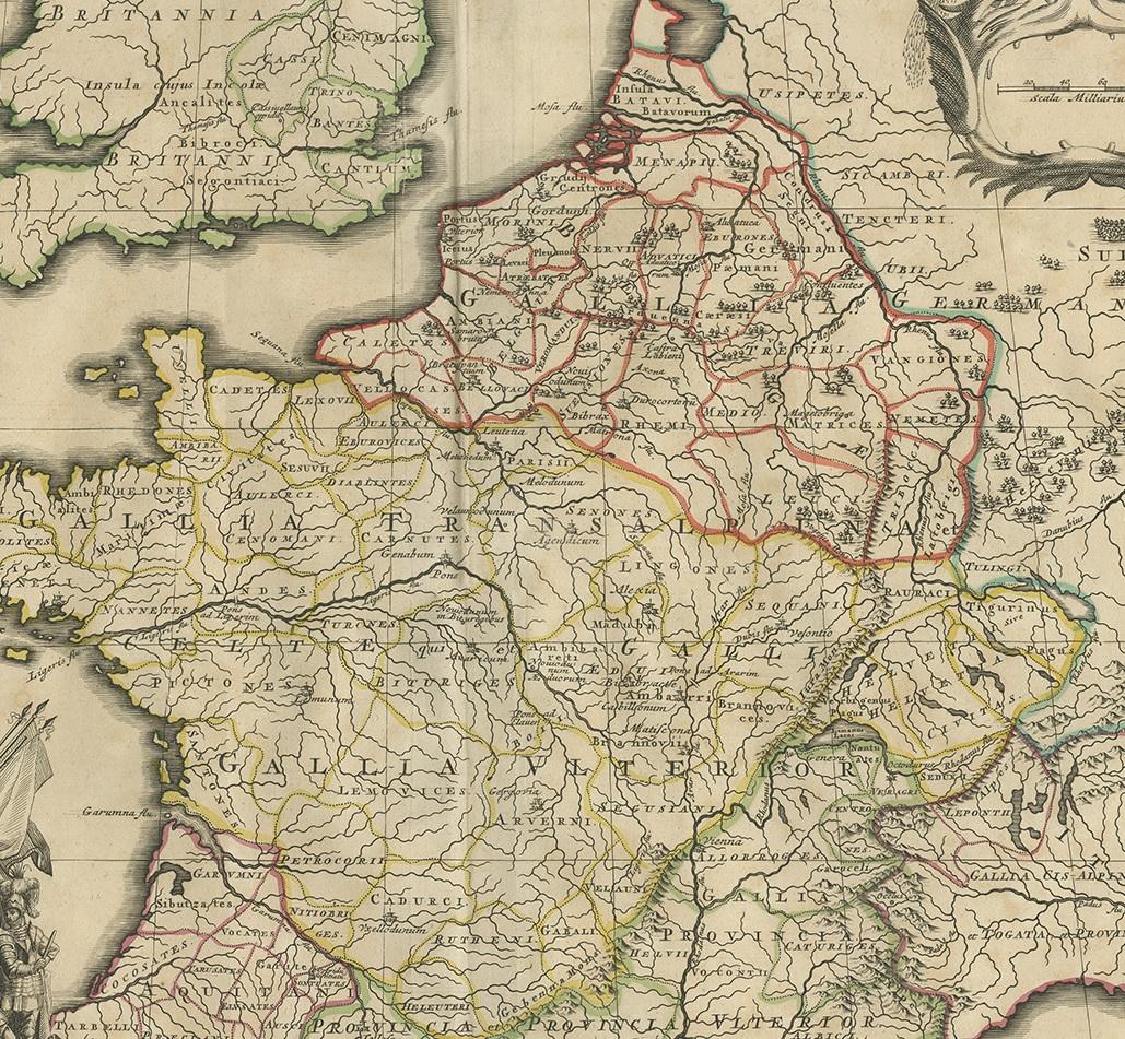 XVIIIe siècle Carte ancienne de la France par Mortier, vers 1710 en vente