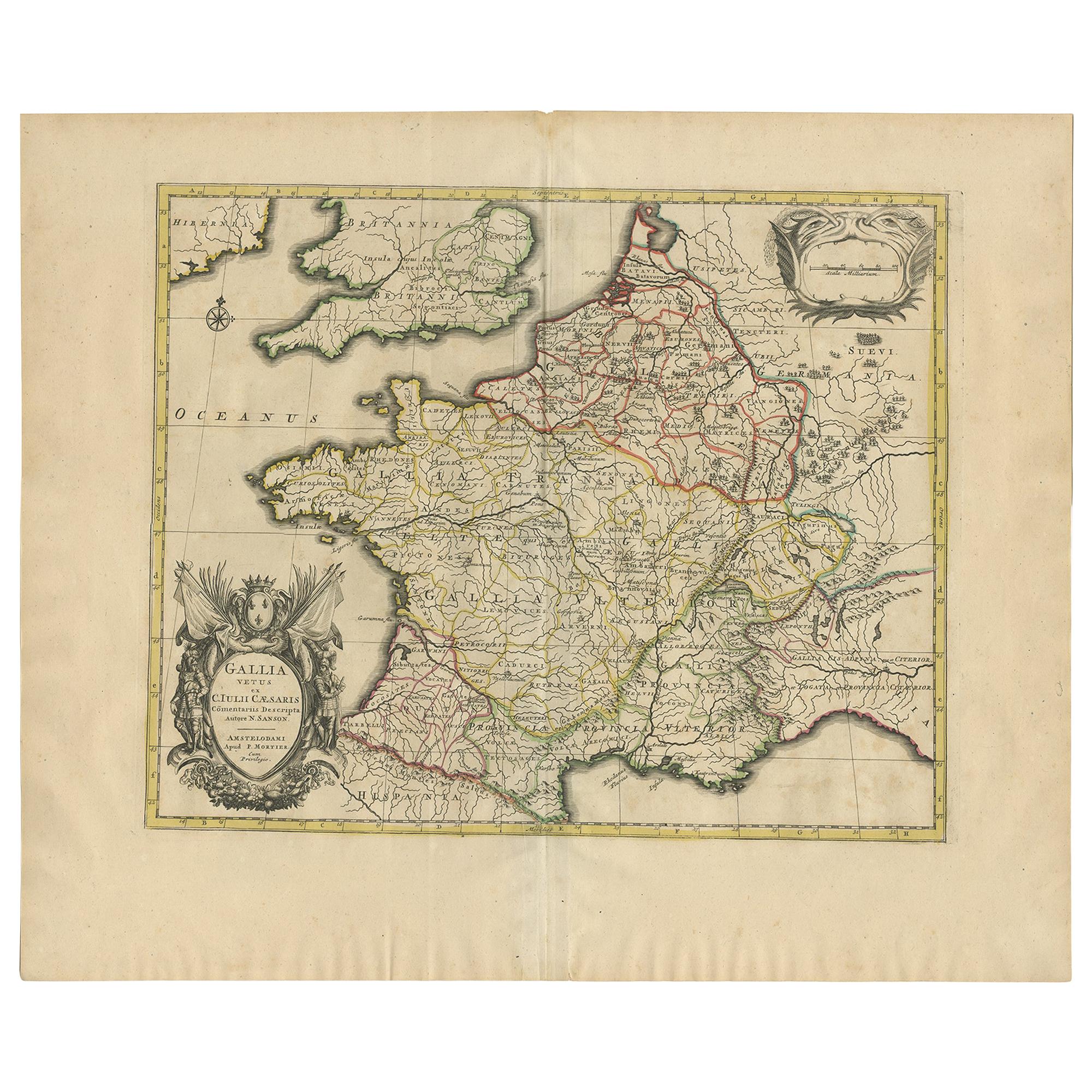 Antique Map of France by Mortier 'c.1710'