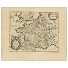 Carte ancienne de la France par Mortier, vers 1710