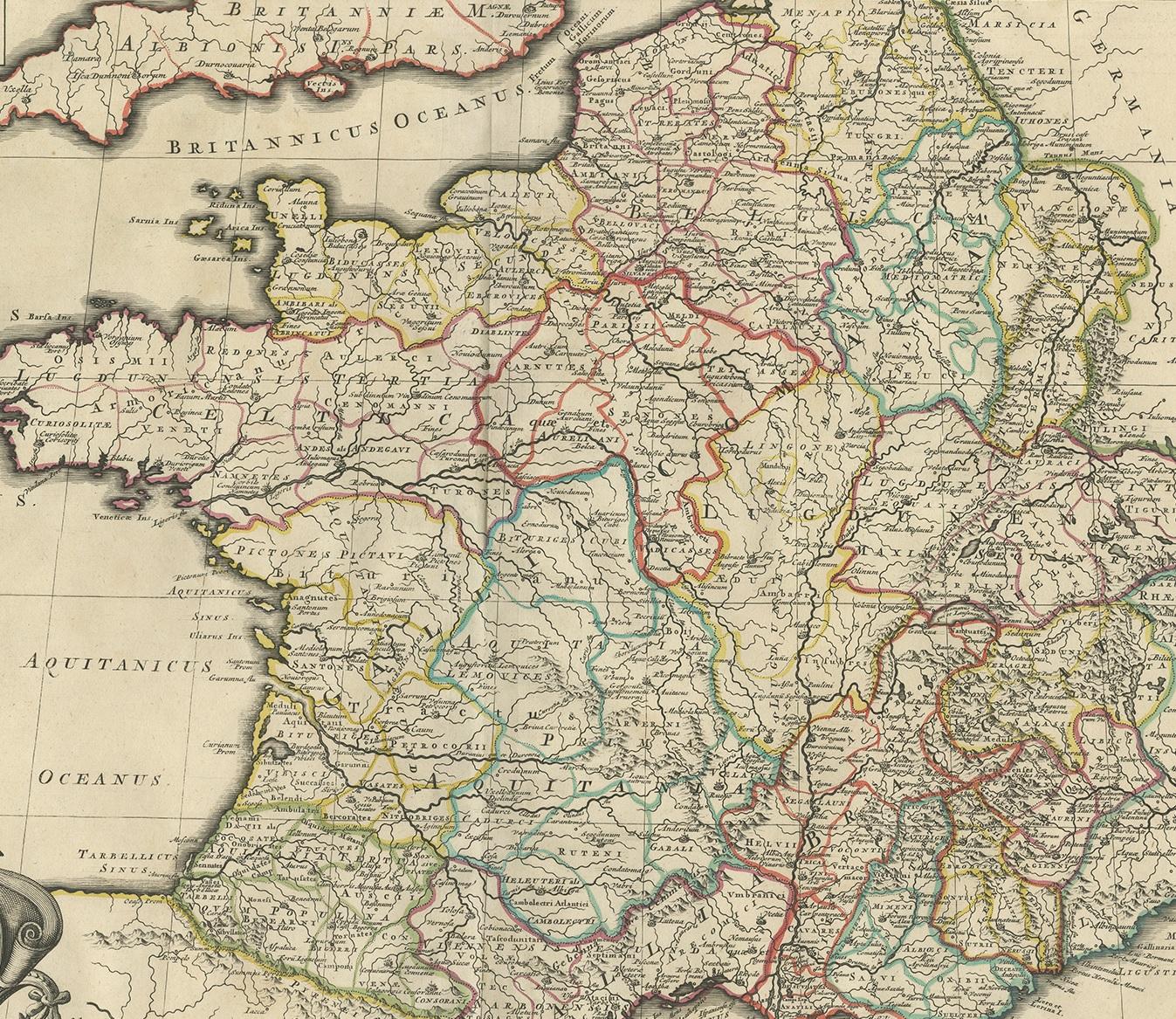 XVIIIe siècle Carte ancienne de la France par Mortier, vers 1730 en vente