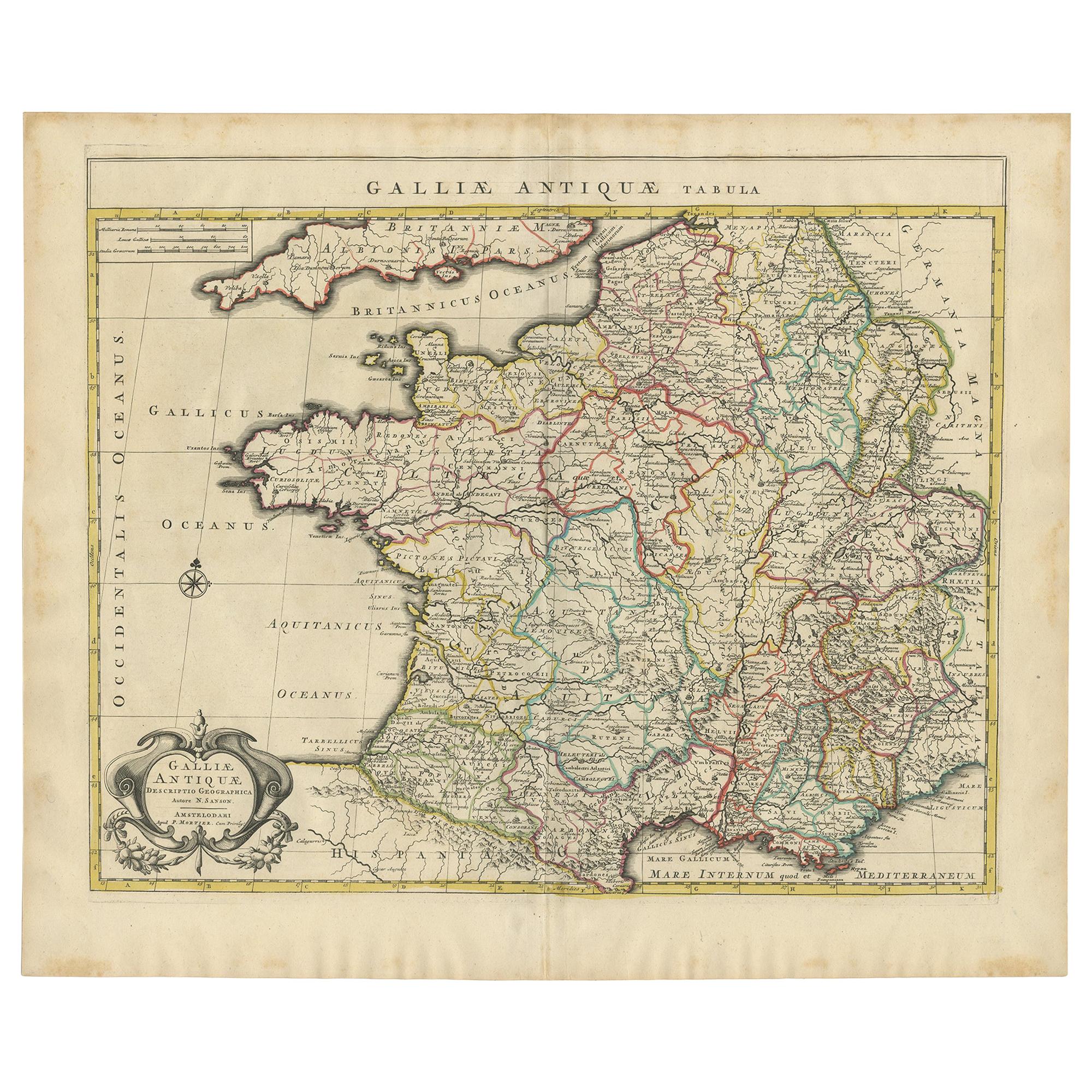 Carte ancienne de la France par Mortier, vers 1730