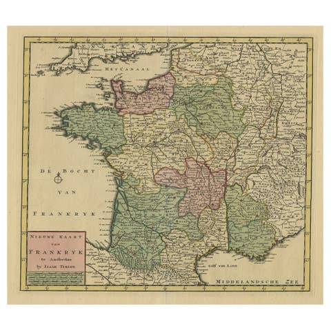 Antique Map of France by Tirion, c.1740