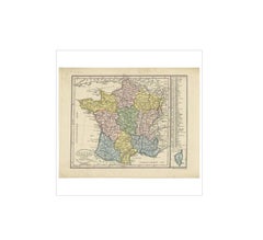 Antique Map of France by Van Baarsel (c.1820)
