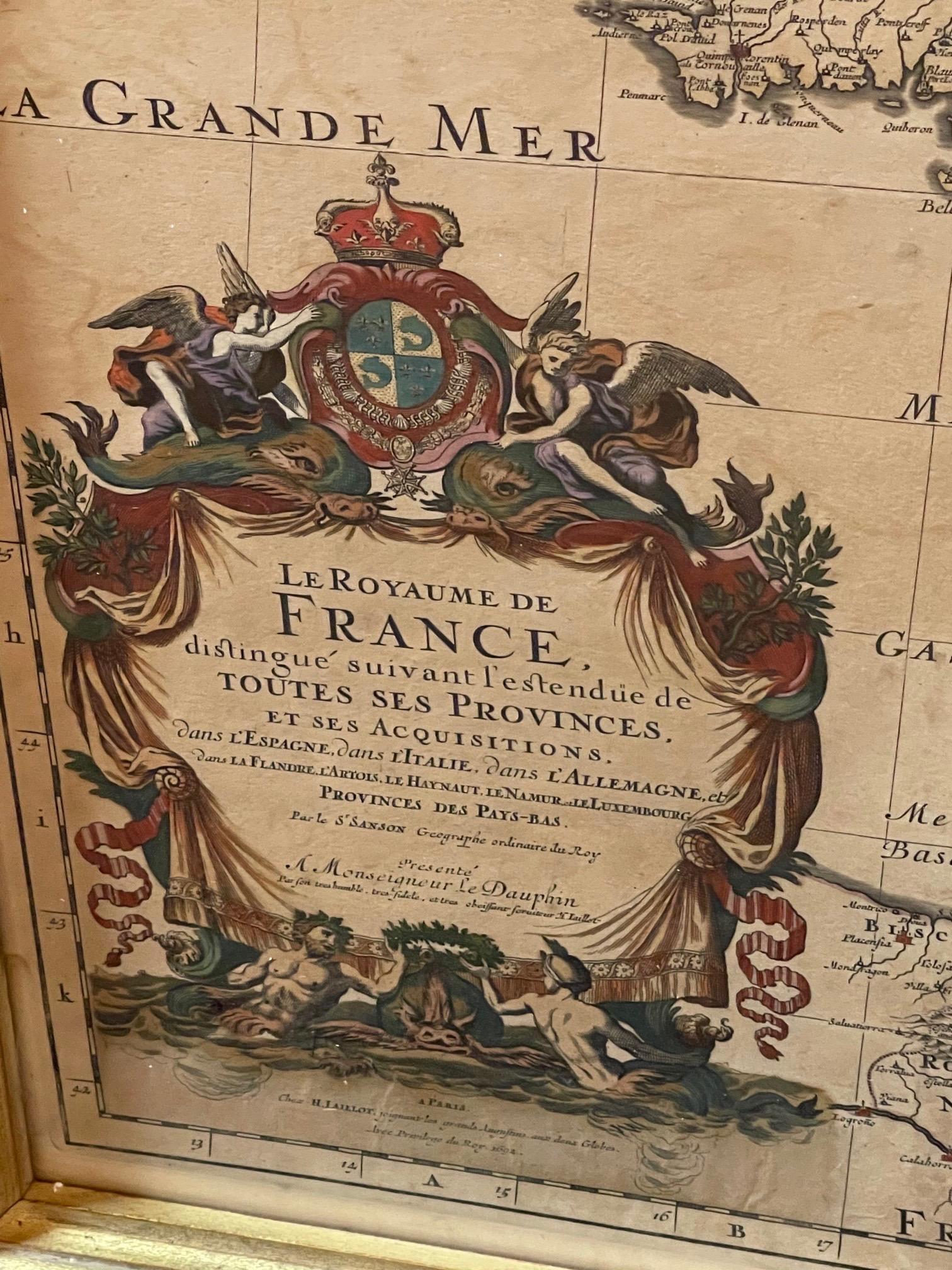 Antique Map of France In Good Condition For Sale In Dallas, TX