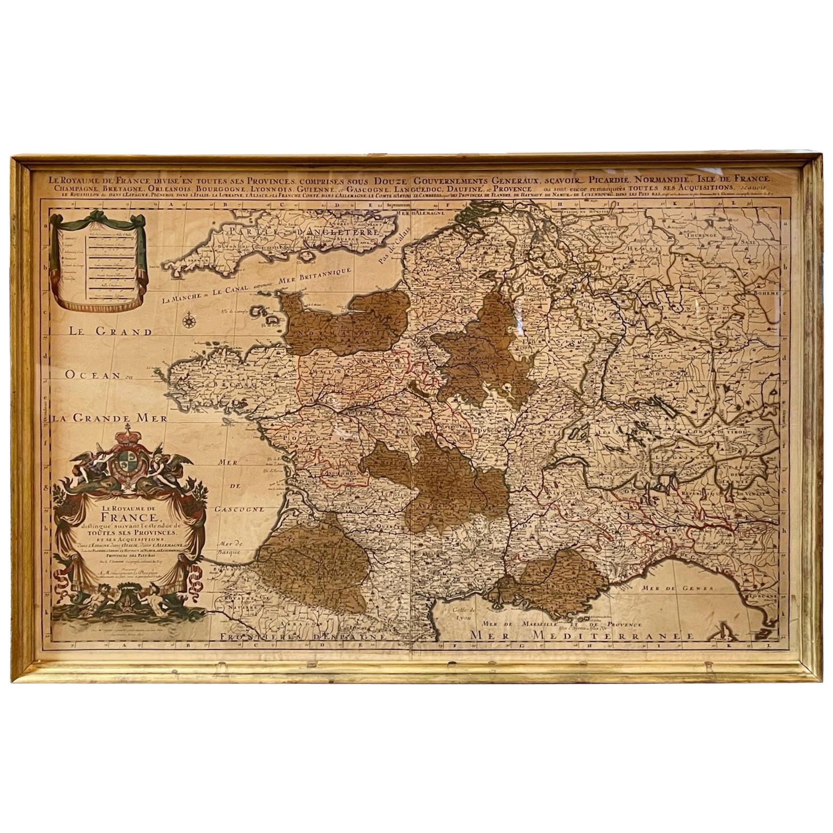 Antique Map of France For Sale