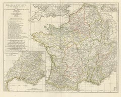 Antique Map of France in Ancient Roman Times by d'Anville, c.1795