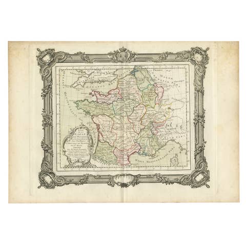 Antique Map of France in the 5th Century by Zannoni, 1765