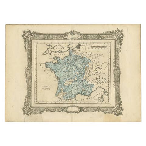 Antique Map of France under the Reign of Charles IX by Zannoni, 1765