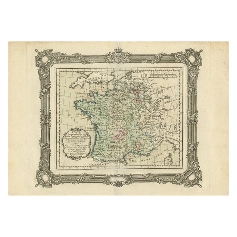 Carte ancienne de France sous le règne d'Henri IV, 1765
