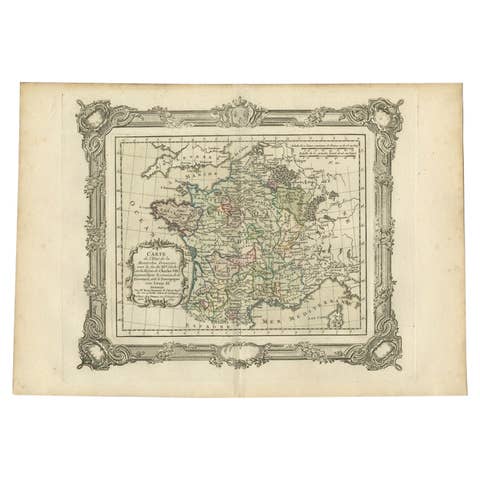Antique Map of France under the Reign of Louis XI by Zannoni, 1765