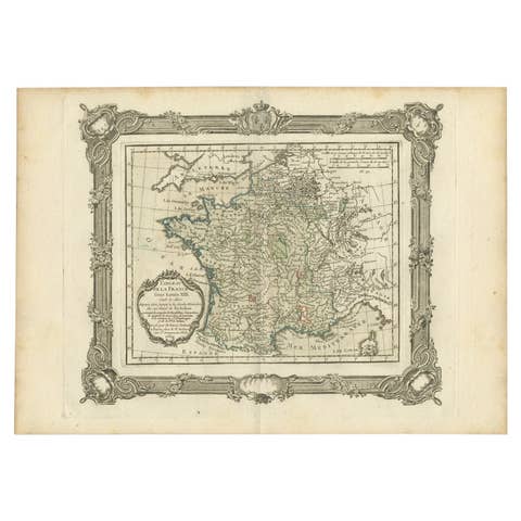 Antique Map of France under the Reign of Louis XIII by Zannoni, 1765