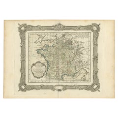 Carta geografica antica della Francia sotto il regno di Luigi XIII di Zannoni, 1765