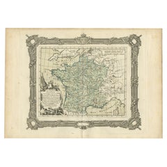 Carte ancienne de la France sous le règne de Louis XV par Zannoni, 1765
