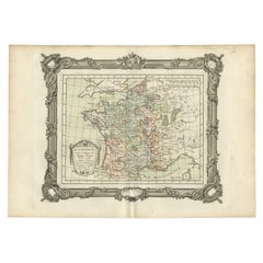 Carta geografica antica della Francia sotto il regno di Filippo II di Zannoni, 1765