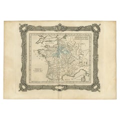 Carte ancienne de la France lors de la deuxième course de Zannoni, 1765