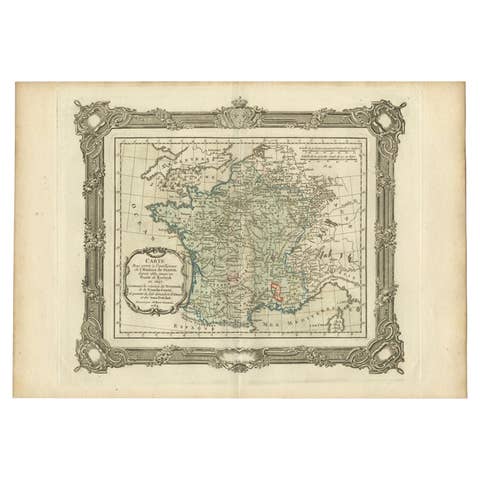 Antique Map of France up-to the Peace of Ryswick by Zannoni, 1765