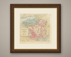 Antique Map of France, Wine, Cider and Beer Regions, Vienna, 1873