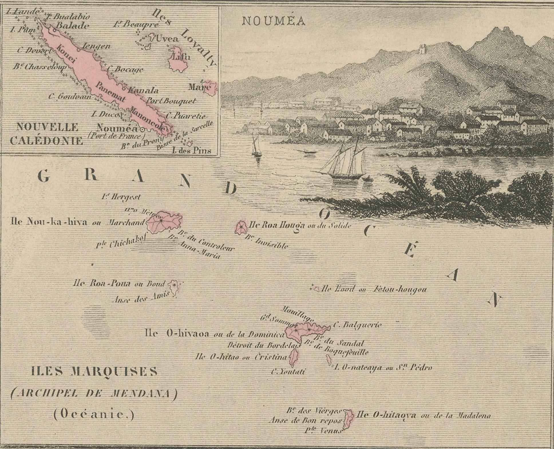 Antique Map of French Colonies – La France, 19th Century For Sale 2