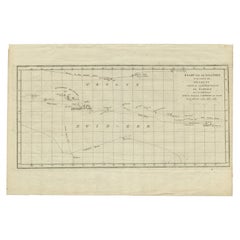 Carte ancienne de la Polynésie française par Cook Showing His Route, 1803