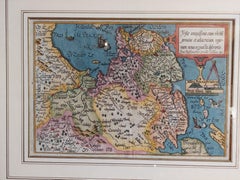Antique Map of Friesland by Bussemacher in Frame, c.1592