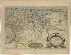 Antique Map of Friesland, Groningen and German East Friesland by Ortelius, 1603