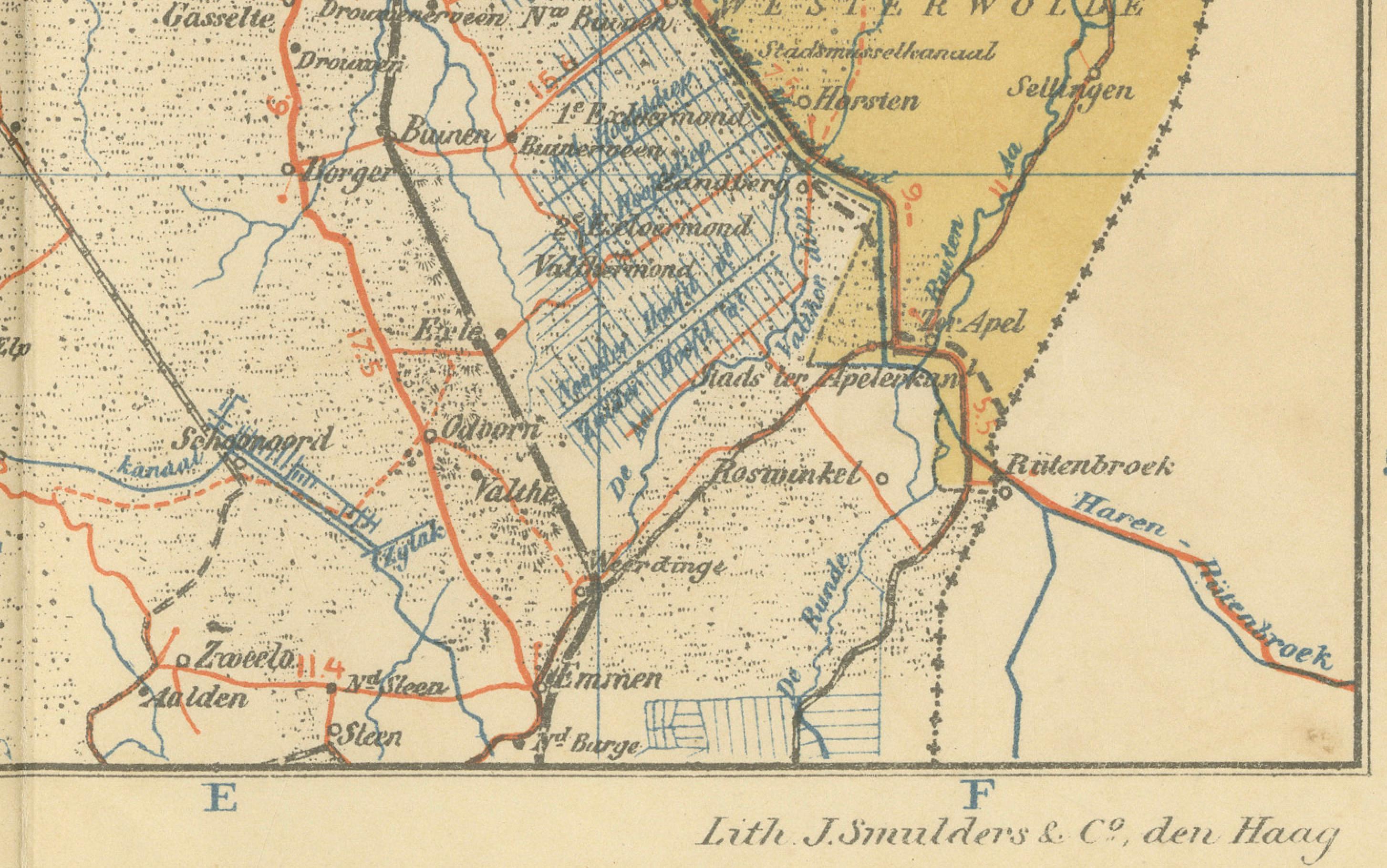 Carte ancienne de la Frise et de Groningue - Sleeswijk Atlas Dutch Provinces, 1914 en vente 4