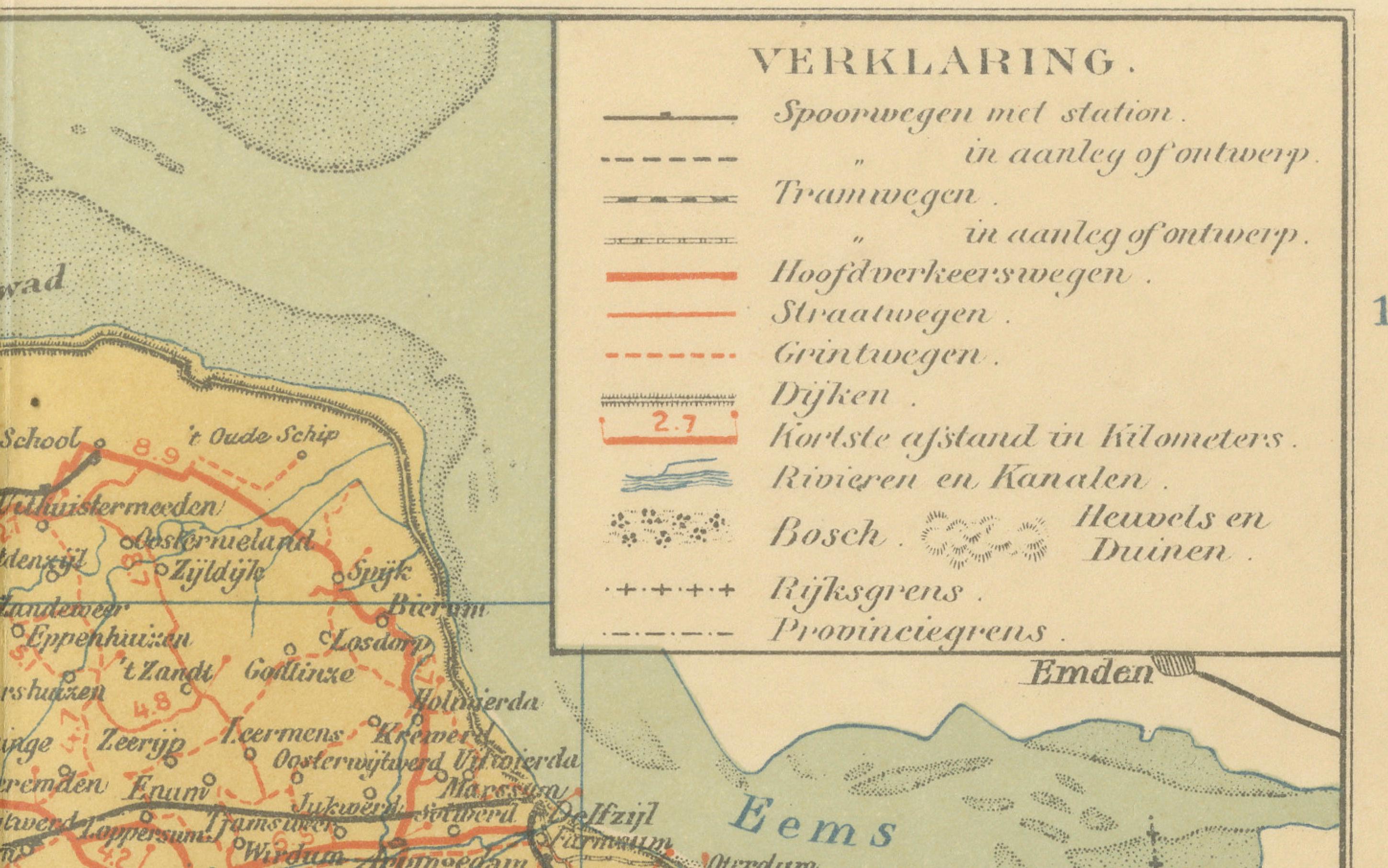 Carte ancienne de la Frise et de Groningue - Sleeswijk Atlas Dutch Provinces, 1914 en vente 2