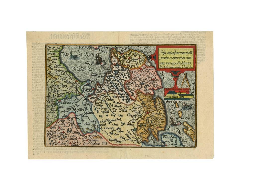 Carta geografica antica della Frisia 