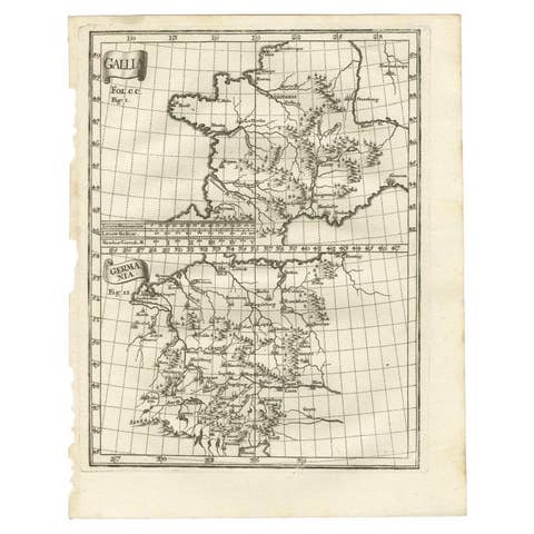 Antique Map of Gallia and Germania on one Sheet, c.1703