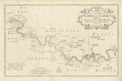 Antique Map of Gambia, West Africa