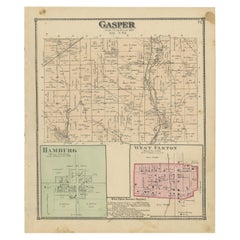Antique Map of Gasper, Hamburg and West Elkton, 1871