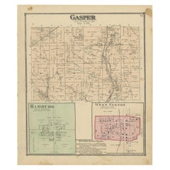 Carte ancienne de Gasper, Hambourg et West Elkton, 1871