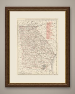 Antique Map of Georgia, The Peach State, Rand McNally, 1899