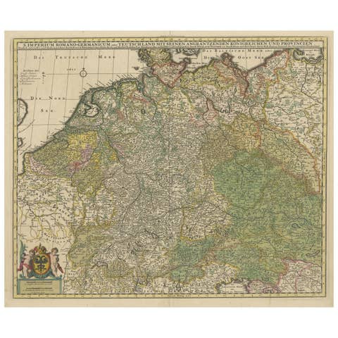 Antique Map of Germany and Central Europe, ca.1690