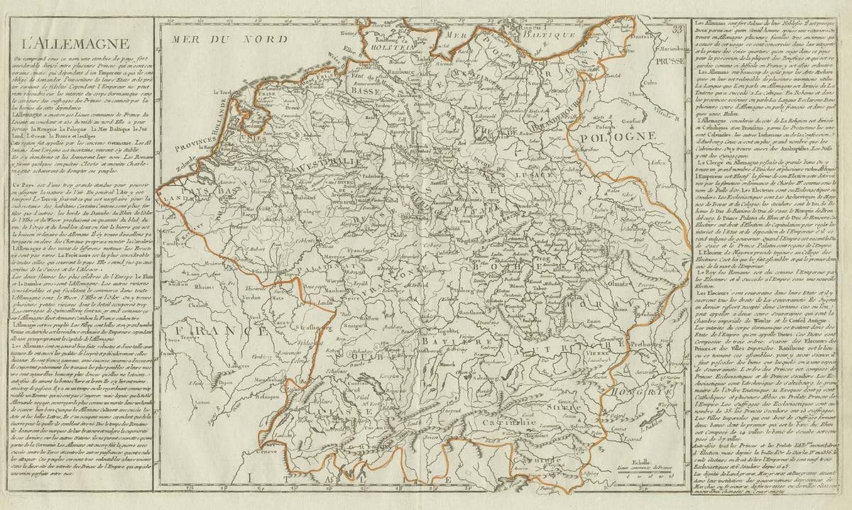 Antique Map of Germany by Clouet, 1787