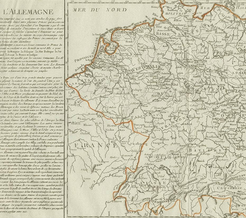 Antique Map of Germany by Clouet, 1787