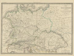Antique 1842 Map of Germany by Pierre M. Lapie, Mid-19th Century