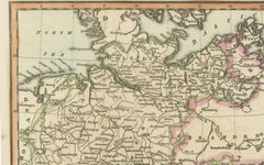 Antique Map of Germany c.1830 by Thomas Kelly – Hand-Coloured Copper Engraving