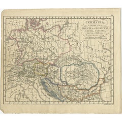 Carte ancienne d'Allemagne dans le Roman Times, montrant les provinces romaines, 1825